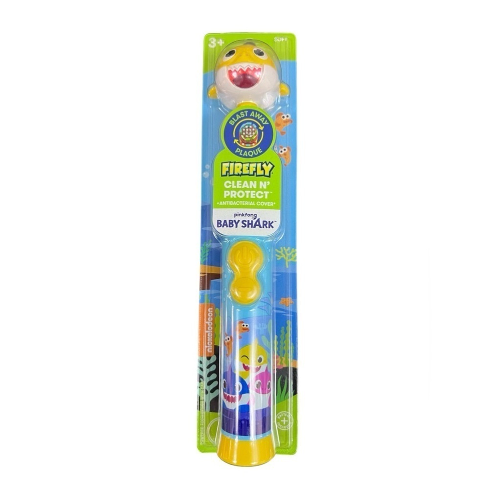 Firefly Clean N' Protect Baby Shark Toothbrush With Antibacterial Cover